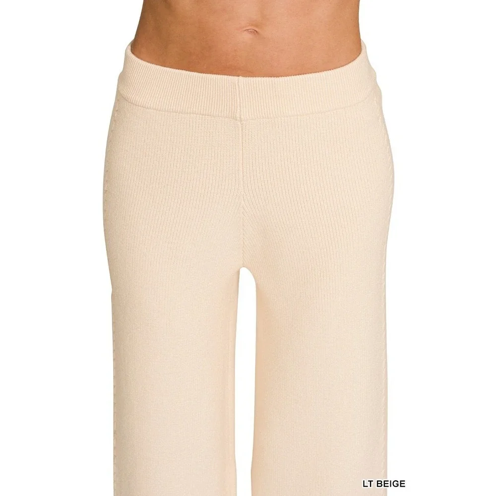 Zenana Viscose Round Neck Top & Pants Set - Small‎